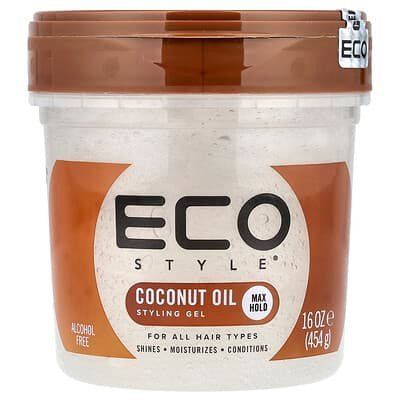 صورة منتج Eco Style Eco Style Styling Gel Max Hold All Hair Types Coconut Oil بحجم 454 جم