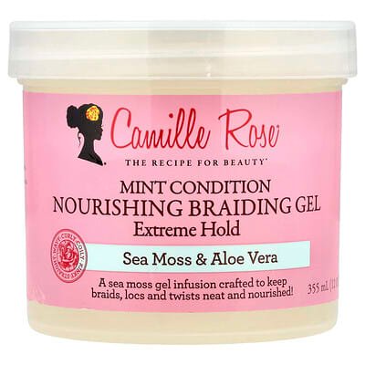 صورة منتج Camille Rose Camille Rose Mint Condition Nourishing Braiding Gel Extreme Hold Sea Moss Aloe Vera 12 Oz 355 Ml بحجم 340 جم
