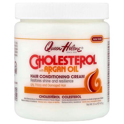 صورة منتج Queen Helene Queen Helene Hair Conditioning Cream Cholesterol with Argan Oil Dry Frizzy and Damaged Hair 15 Oz 425 G بحجم 425 جم