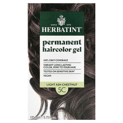صورة منتج Herbatint Herbatint Permanent Haircolor Gel 5c Light Ash Chestnut 5 75 Fl Oz 170 Ml بحجم 5 count