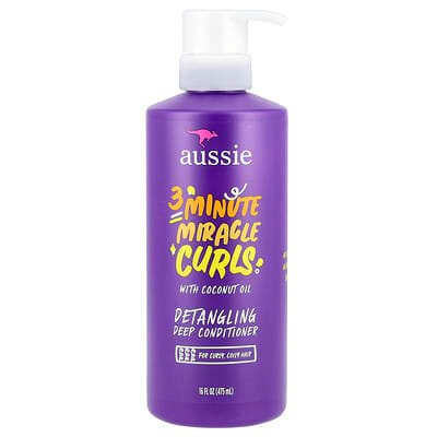 صورة منتج Aussie Aussie 3 Minute Miracle Curls Detangling Deep Conditioner With Coconut بحجم 475 مل