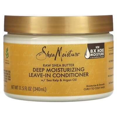 صورة منتج SheaMoisture Sheamoisture Raw Shea Butter Deep Moisturizing Leave in Conditioner Curly to Coily Hair 11 5 Fl Oz 340 Ml بحجم 340 مل