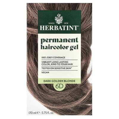 صورة منتج Herbatint Herbatint Permanent Haircolor Gel 6d Dark Golden Blonde 5 75 Fl Oz 170 Ml بحجم 5 count