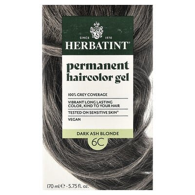 صورة منتج Herbatint Herbatint Permanent Haircolor Gel 6c Dark Ash Blonde 5 75 Fl Oz 170 Ml بحجم 5 count