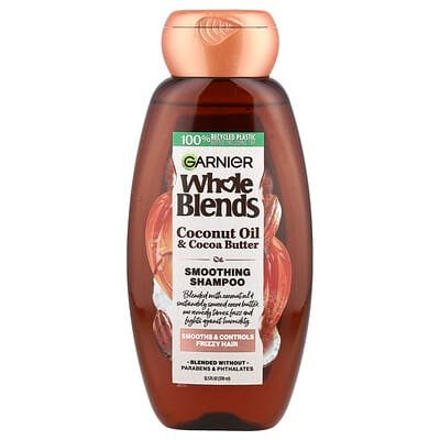 صورة منتج Garnier Garnier Whole Blends Smoothing Shampoo Coconut Oil Cocoa Butter بحجم 370 مل