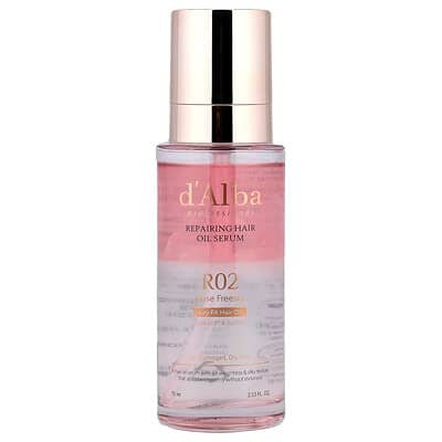 صورة منتج d'Alba D Alba Professional Repairing Hair Oil Serum For Damaged Dry Hair R02 Rose Freesia بحجم 2.53