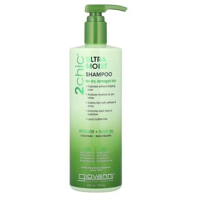 صورة منتج Giovanni Giovanni 2chic Ultra Moist Shampoo for Dry Damaged Hair Avocado Olive Oil 24 Fl Oz 710 Ml بحجم 710 مل