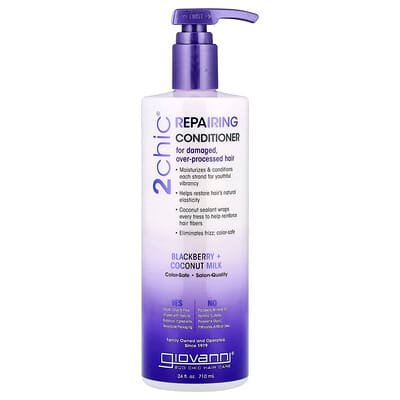 صورة منتج Giovanni Giovanni 2chic Repairing Conditioner For Damaged Over Processed Hair Blackberry Coconut Milk بحجم 710