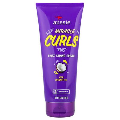 صورة منتج Aussie Aussie Miracle Curls Frizz Taming Cream with Coconut Oil 6 8 Oz 193 G بحجم 193 جم