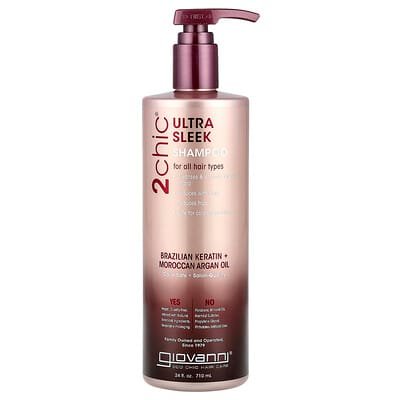 صورة منتج Giovanni Giovanni 2chic Ultra Sleek Shampoo for All Hair Types Brazilian Keratin Moroccan Argan Oil 24 Fl Oz 710 Ml بحجم 710 مل
