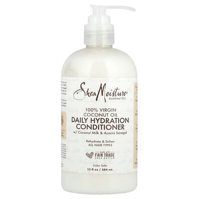 صورة منتج SheaMoisture Sheamoisture 100 Virgin Coconut Oil Daily Hydration Conditioner All Hair Types بحجم 384 مل