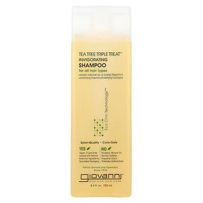 صورة منتج Giovanni Giovanni Tea Tree Triple Treat Invigorating Shampoo for All Hair Types 8 5 Fl Oz 250 Ml بحجم 250 مل