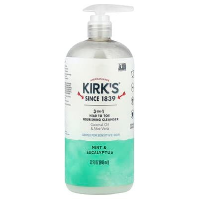 صورة منتج Kirk's Kirk S 3-in-1 Head To Toe Nourishing Cleanser Mint Eucalyptus بحجم 946