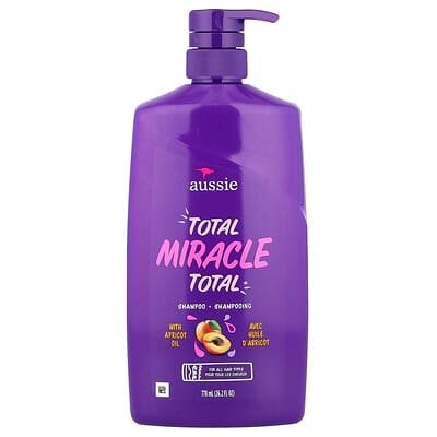 صورة منتج Aussie Aussie Total Miracle Shampoo With Apricot Oil For All Hair Types بحجم 778 مل