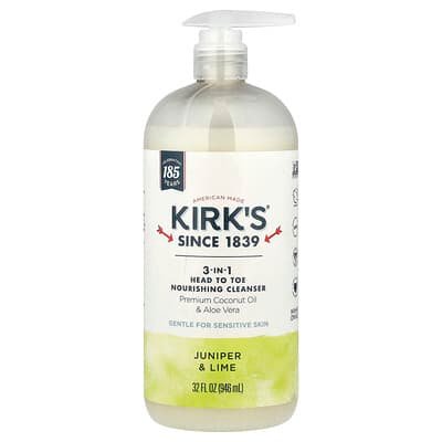 صورة منتج Kirk's Kirk S 3-in-1 Head To Toe Nourishing Cleanser Juniper Lime بحجم 946 مل