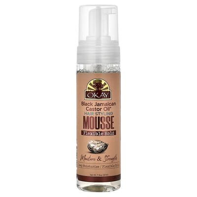 صورة منتج Okay Pure Naturals Okay Pure Naturals Black Jamaican Castor Oil Hair Styling Mousse Flexible Hold for All Hair Types 7 5 Oz 221 Ml بحجم 212 جم