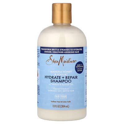 صورة منتج SheaMoisture Sheamoisture Manuka Honey Yogurt Hydrate Repair Shampoo with Mafura Baobab Oils 13 Fl Oz 384 Ml بحجم 384 مل