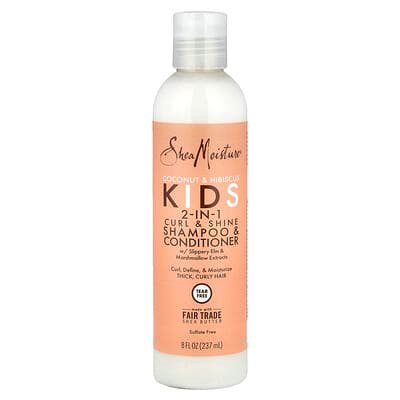 صورة منتج SheaMoisture Sheamoisture Kids 2 in 1 Curl Shine Shampoo Conditioner Coconut Hibiscus 8 Fl Oz 237 Ml بحجم 237 مل