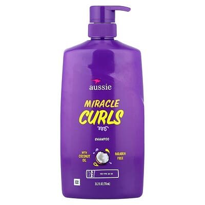 صورة منتج Aussie Aussie Miracle Curls Shampoo with Coconut Oil 26 2 Fl Oz 778 Ml بحجم 778 مل