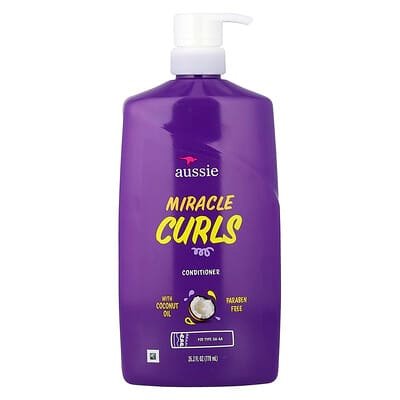 صورة منتج Aussie Aussie Miracle Curls Conditioner with Coconut Oil 26 2 Fl Oz 778 Ml بحجم 778 مل