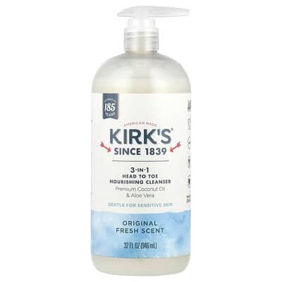 صورة منتج Kirk's Kirk S 3 in 1 Head to Toe Nourishing Cleanser Original Fresh 32 Fl Oz 946 Ml بحجم 946 مل
