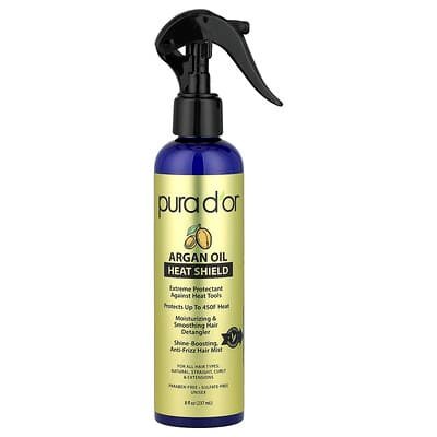 صورة منتج Pura D'or Pura D Or Argan Oil Heat Protectant Spray for All Hair Types 8 Fl Oz 237 Ml بحجم 237 مل