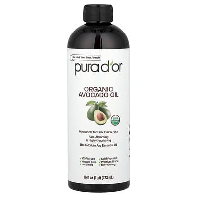 صورة منتج Pura D'or Pura D Or Organic Avocado Oil بحجم 473 مل