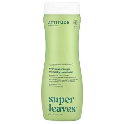 صورة منتج ATTITUDE Attitude Super Leaves Nourishing Shampoo Grape Seed Oil Olive Leaves 16 Oz 473 Ml بحجم 473 مل