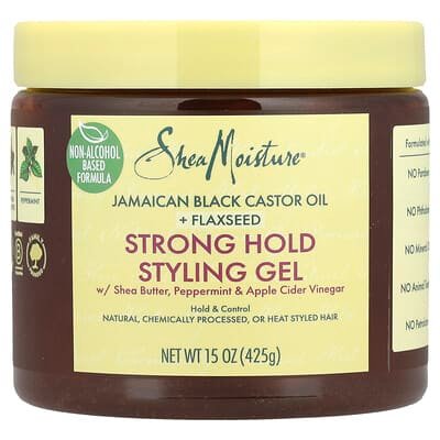 صورة منتج SheaMoisture Sheamoisture Strong Hold Styling Gel Shea Butter Peppermint Apple Cider Vinegar 15 Oz 425 G بحجم 425 جم