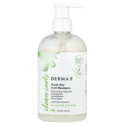 صورة منتج DERMA E Derma E Clean Curls Wash Day Curl Shampoo For Wavy Curly And Coily Hair بحجم 355