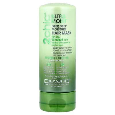 صورة منتج Giovanni Giovanni 2chic Ultra Moist Deep Deep Moisture Hair Mask for Dry Damaged Hair Avocado Olive Oil 5 Fl Oz 147 Ml بحجم 147 مل
