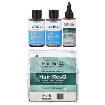 صورة منتج Petal Fresh Petal Fresh Hair Resq Thickening Treatment Iherb Exclusive Travel Kit 4 Piece Kit بحجم 4 count