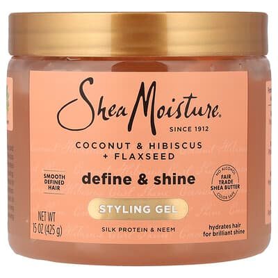 صورة منتج SheaMoisture Sheamoisture Styling Gel Define Shine Coconut Hibiscus Flaxseed 15 Oz 425 G بحجم 425 جم
