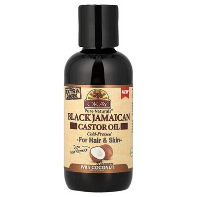 صورة منتج Okay Pure Naturals Okay Pure Naturals Black Jamaican Castor Oil Extra Dark for Hair Skin 4 Fl Oz 118 Ml بحجم 118 مل