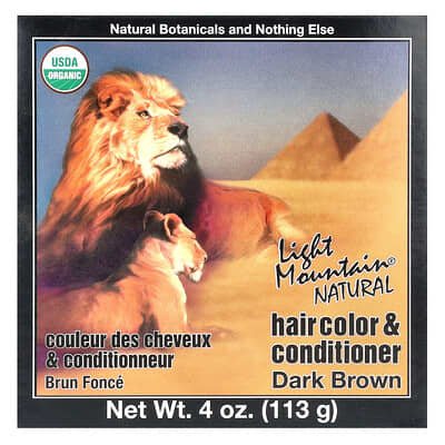 صورة منتج Light Mountain Light Mountain Natural Hair Color Conditioner Dark Brown 4 Oz 113 G بحجم 113 جم