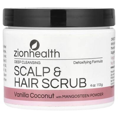 صورة منتج Zion Health Zion Health Deep Cleansing Scalp Hair Scrub Vanilla Coconut 4 Oz 113 G بحجم 113 جم
