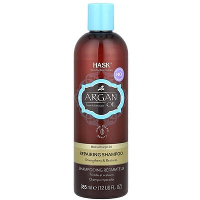 صورة منتج Hask Beauty Hask Beauty Argan Oil From Morocco Repairing Shampoo 12 Fl Oz 355 Ml بحجم 355 مل