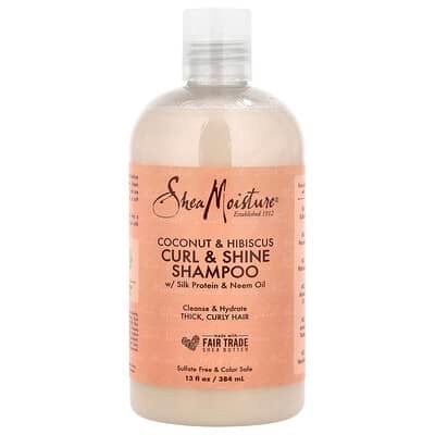 صورة منتج SheaMoisture Sheamoisture Curl Shine Shampoo Coconut Hibiscus Thick Curly Hair 13 Fl Oz 384 Ml بحجم 384 مل