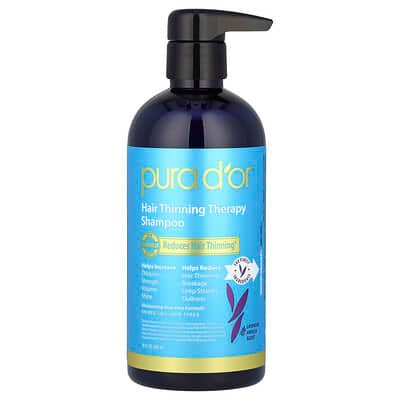 صورة منتج Pura D'or Pura D Or Hair Thinning Therapy Shampoo All Hair Types Lavender Vanilla 16 Fl Oz 473 Ml بحجم 473 مل
