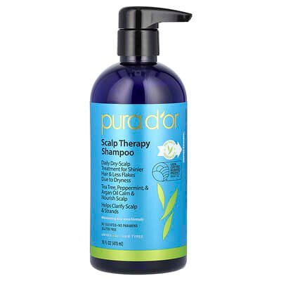 صورة منتج Pura D'or Pura D Or Scalp Therapy Shampoo All Hair Types 16 Fl Oz 473 Ml بحجم 473 مل