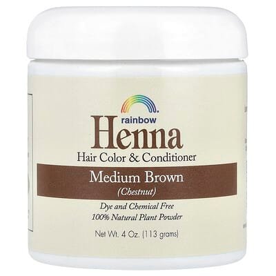 صورة منتج Rainbow Research Rainbow Research Henna Hair Color Conditioner Medium Brown Chestnut 4 Oz 113 G بحجم 113 جم