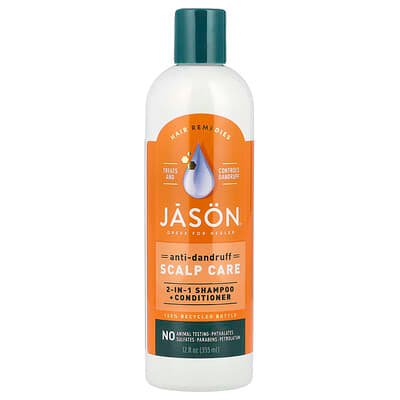 صورة منتج Jason Natural Jason Natural Anti Dandruff Scalp Care 2 in 1 Shampoo Conditioner 12 Fl Oz 355 Ml بحجم 355 مل