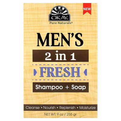 صورة منتج Okay Pure Naturals Okay Pure Naturals Men S 2-in-1 Hair Body Shampoo Soap Bar Fresh 1 Bar بحجم 9