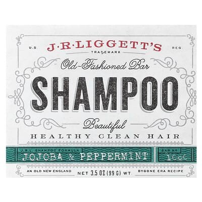 صورة منتج J.R. Liggett's J R Liggett S Old Fashioned Shampoo Bar Jojoba Peppermint 3 5 Oz 99 G بحجم 99 جم
