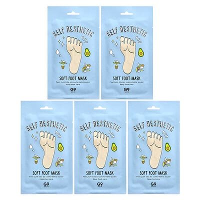 صورة منتج G9skin G9skin Self Aesthetic Soft Foot Mask 5 Masks 0 40 Fl Oz 12 Ml بحجم 5 count