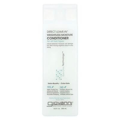صورة منتج Giovanni Giovanni Direct Leave in Weightless Moisture Conditioner for All Hair Types 8 5 Fl Oz 250 Ml بحجم 250 مل