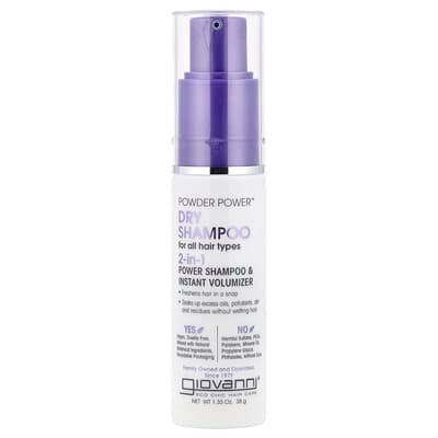 صورة منتج Giovanni Giovanni Powder Power Dry Shampoo 2 in 1 Power Shampoo Instant Volumizer for All Hair Types 1 35 Oz 38 G بحجم 38 جم