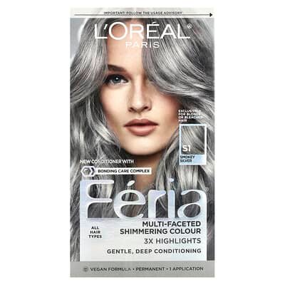 صورة منتج L'Oréal L Or Al Feria Multi Faceted Shimmering Colour S1 Smokey Silver 1 Application بحجم 4 count