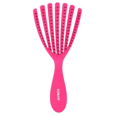 صورة منتج Conair Conair Detangle Delight Hair Brush for Curly Wavy Hair Types Pink 1 Brush بحجم 1 count