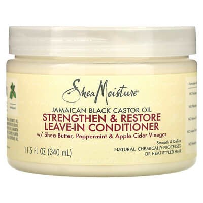 صورة منتج SheaMoisture Sheamoisture Jamaican Black Castor Oil Strengthen Restore Leave in Conditioner 11 5 Fl Oz 340 Ml بحجم 340 مل